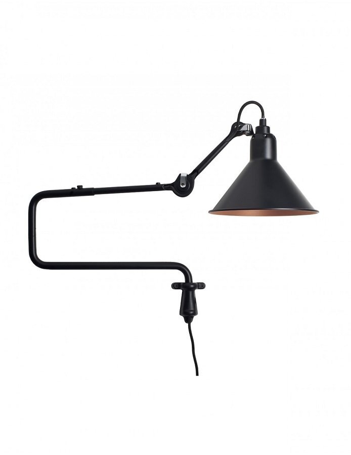 DCW Lampe Gras N°303 Wandleuchte Conic - Black & Copper Inside