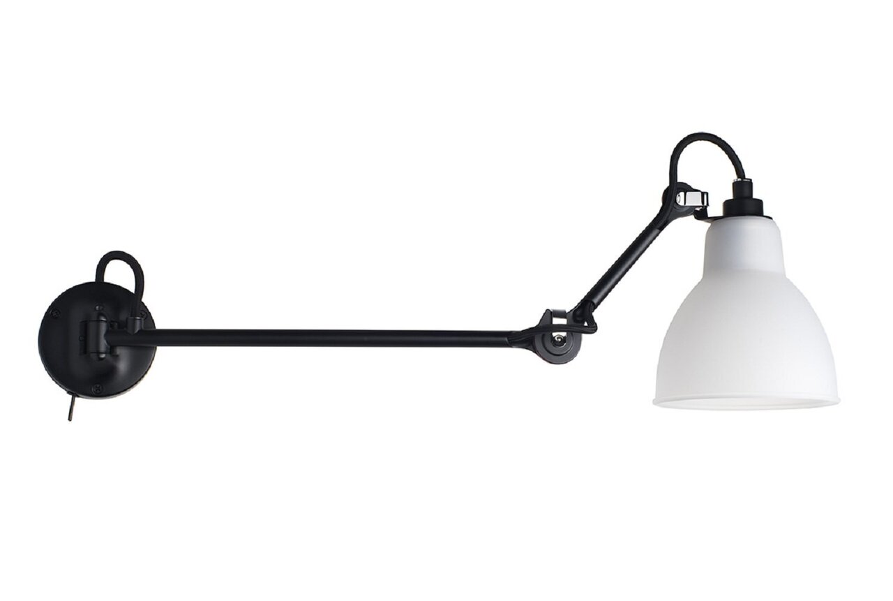 DCW Gras N°204 L40 SW - Wandleuchte: Schwarz - Weiß Diffundierend