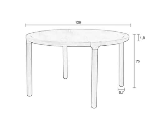 Zuiver Storm Table 128 Cm Natural