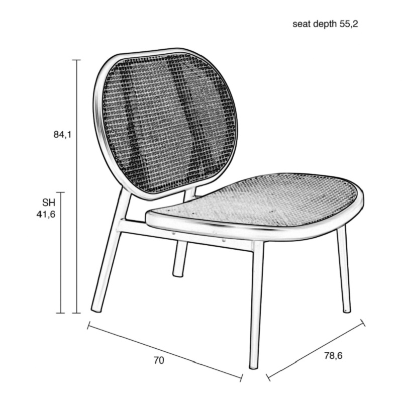 Zuiver Spike Lounge Chair All Webbing