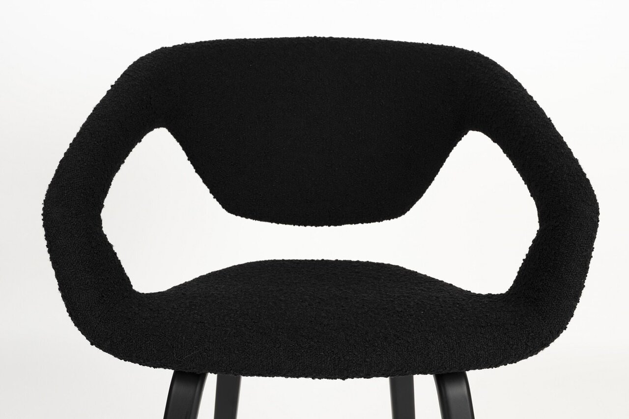 Zuiver Armchair Flexback Boucle Black - Stuhl mit Armlehne