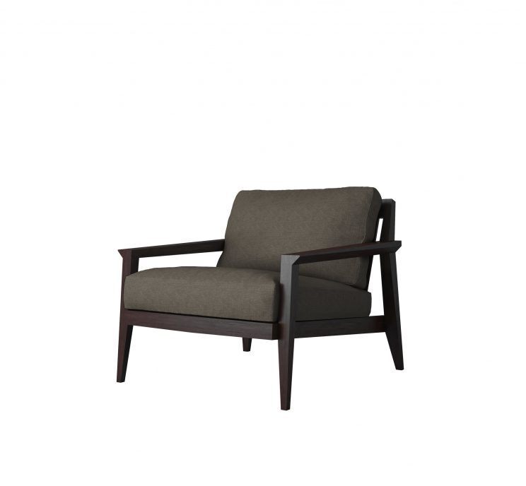 Case Stanley Armchair - Black Frame - Fabric Miriam#8 Charcoal