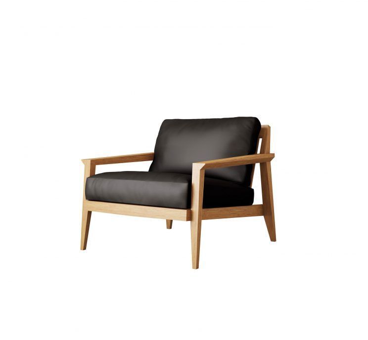 Case Stanley Armchair - Oak Frame- Leather Flamenco Black