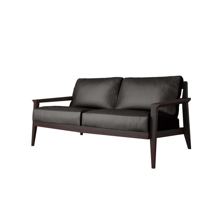 Case Stanley 2-Seater Sofa - Black Frame - Leather Flamenco Black