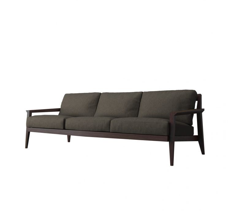 Case Stanley 3-Seater Sofa - Black Frame - Fabric Miriam#8 Charcoal