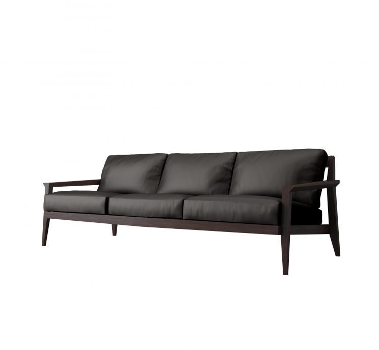 Case Stanley 3-Seater Sofa - Black Frame - Leather Flamenco Black