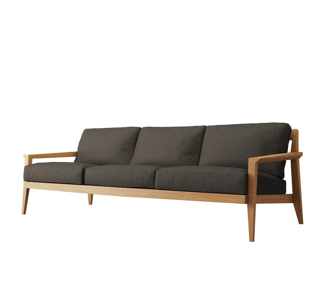 Case Stanley 3-Seater Sofa - Oak Frame- Fabric Miriam#8 Charcoal