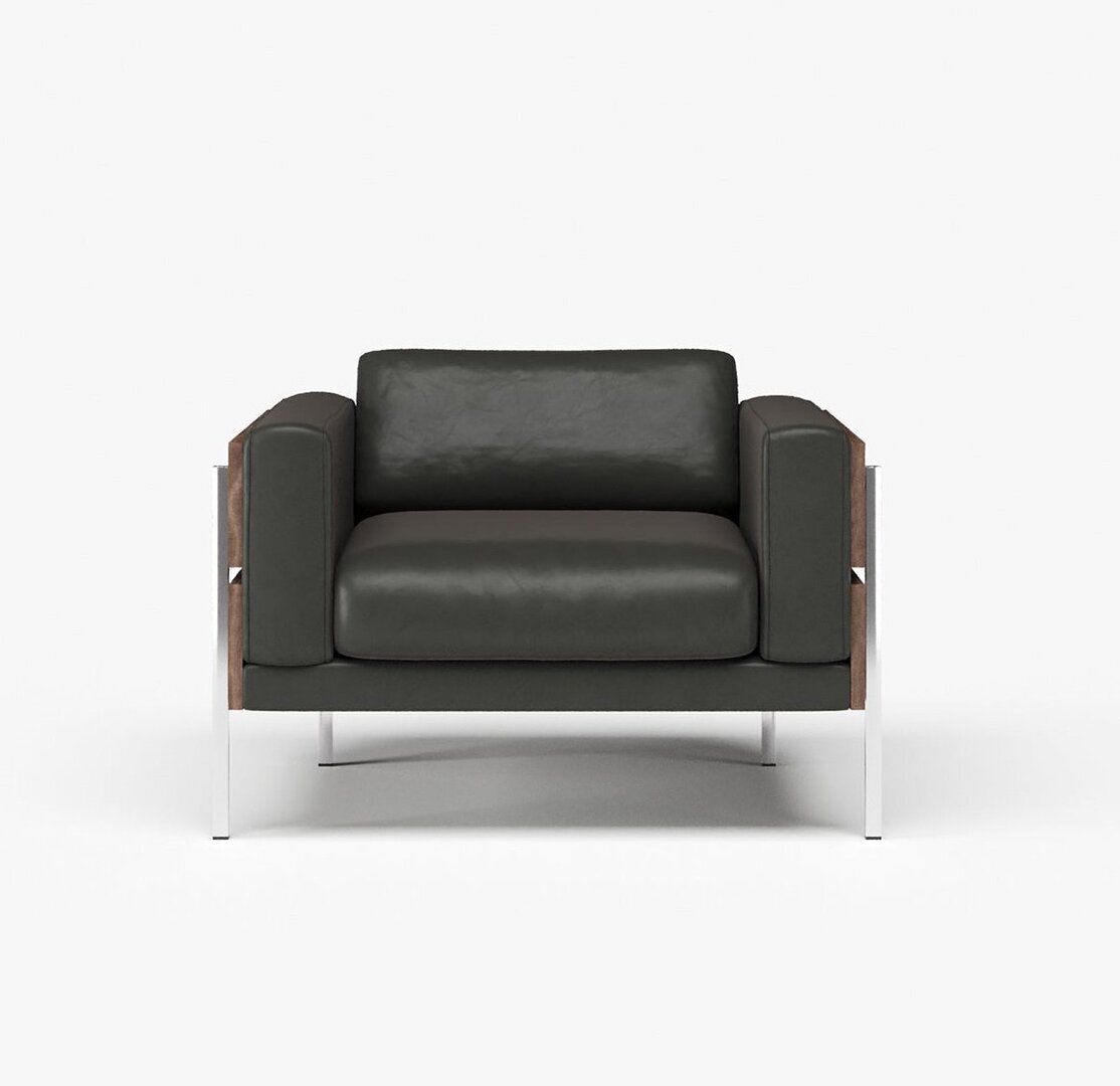 Case Forum -  Armsessel - Black Leather