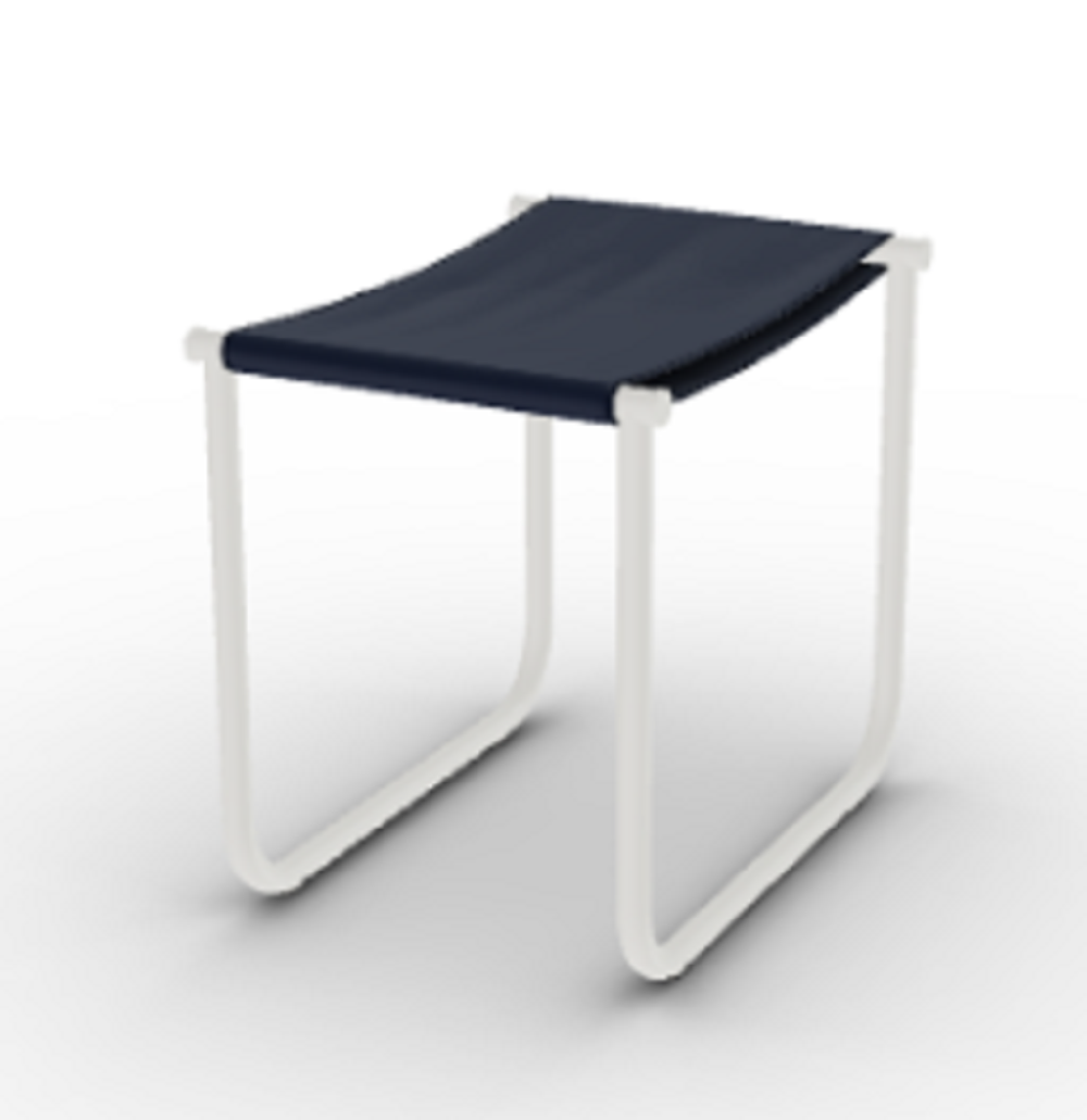 Cassina 9 Tabouret - Hocker - Elfenbein_Lackiert_Blu
