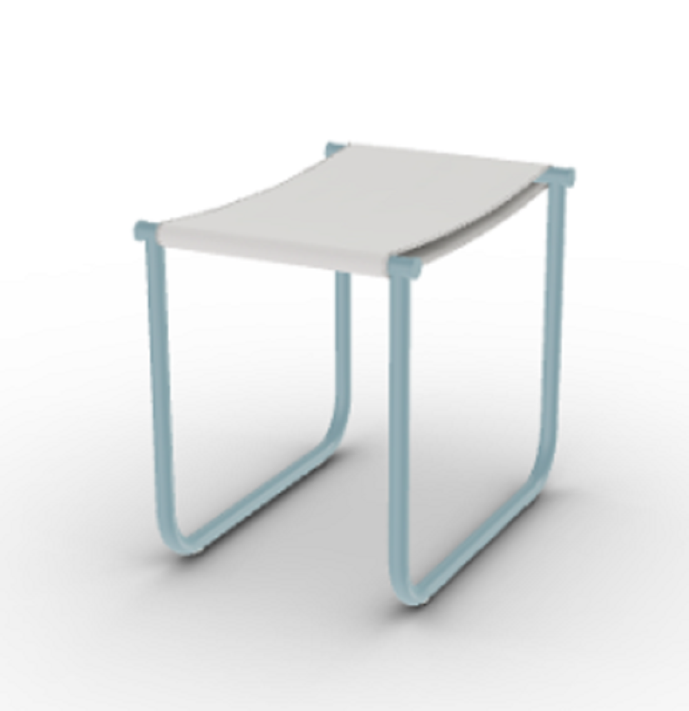 Cassina 9 Tabouret - Hocker - Weiss_Hellblau_Lackiert