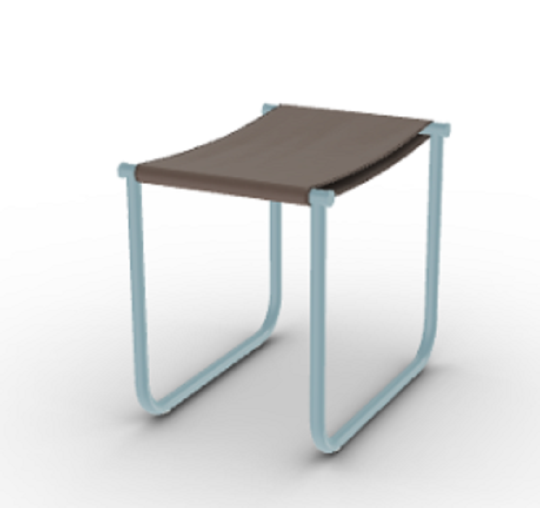 Cassina 9 Tabouret - Hocker - Schlamm_Hellblau_Lackiert