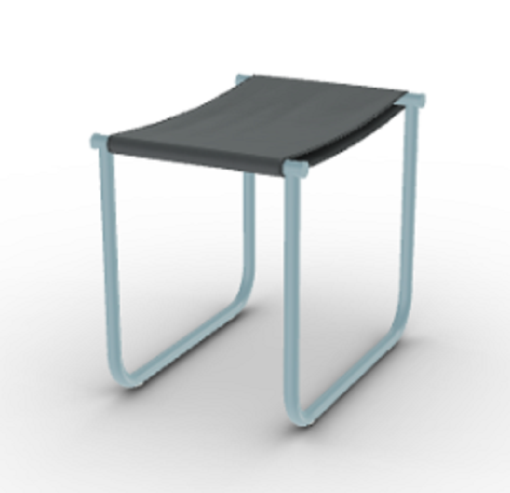 Cassina 9 Tabouret - Hocker - Grau_Hellblau_Lackiert