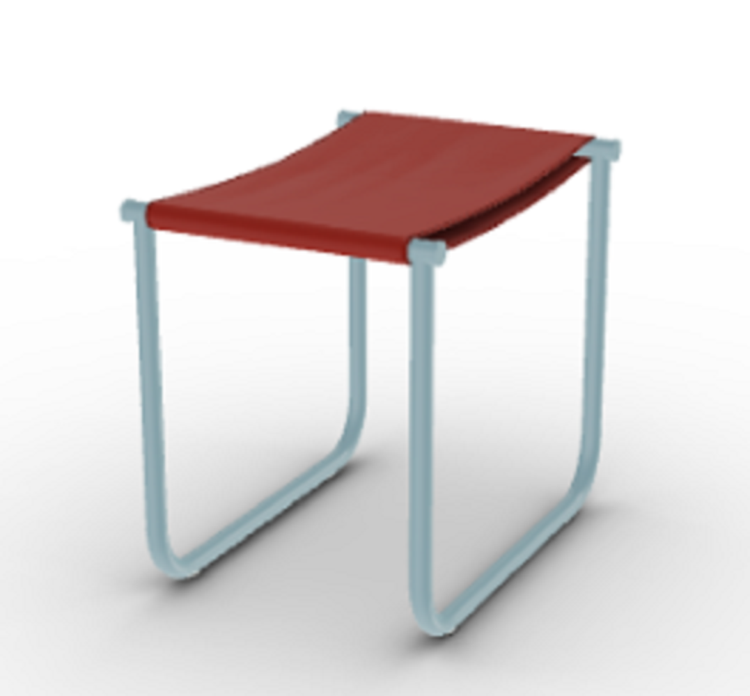 Cassina 9 Tabouret - Hocker - China_Rot_Hellblau_Lackiert