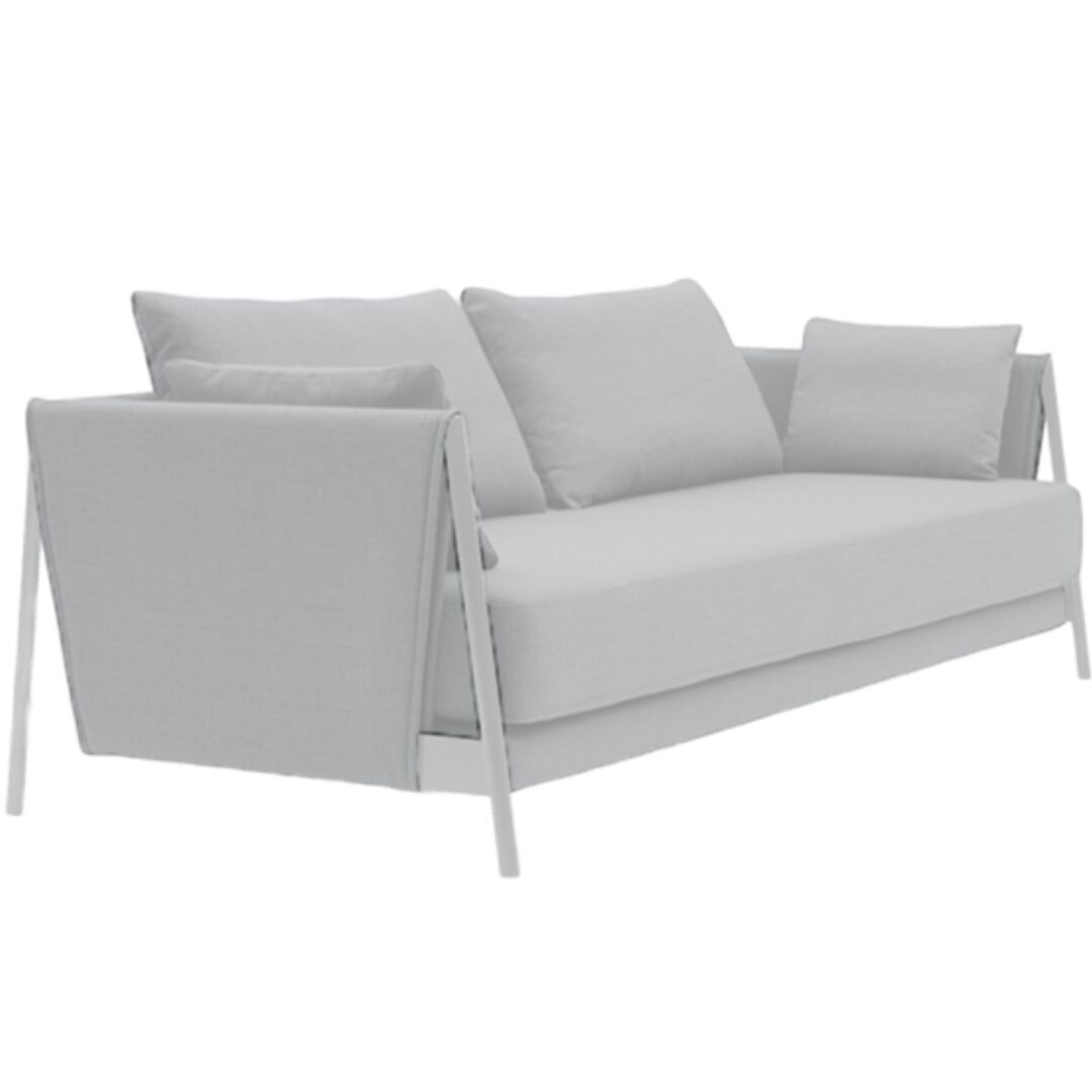 Softline Softline Madison Schlafsofa Chrome, Eco Cotton 519 White
