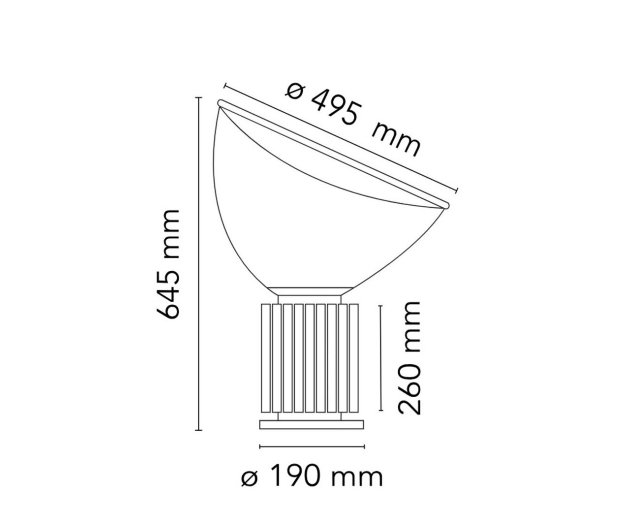 Flos Taccia LED - Abmessungen