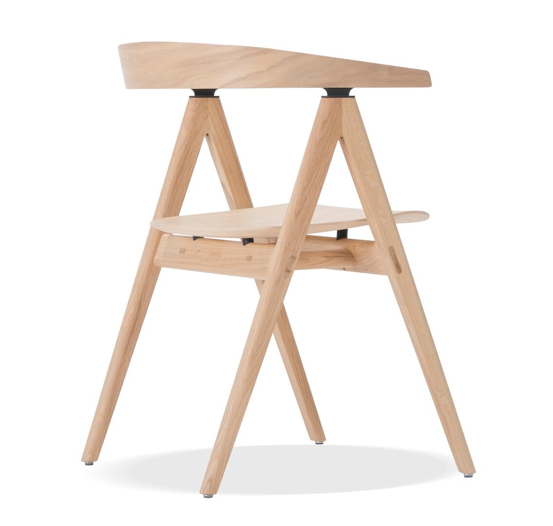 Gazzda Ava chair - Oiled oak - White 1015; Seat: Veneer - Oak