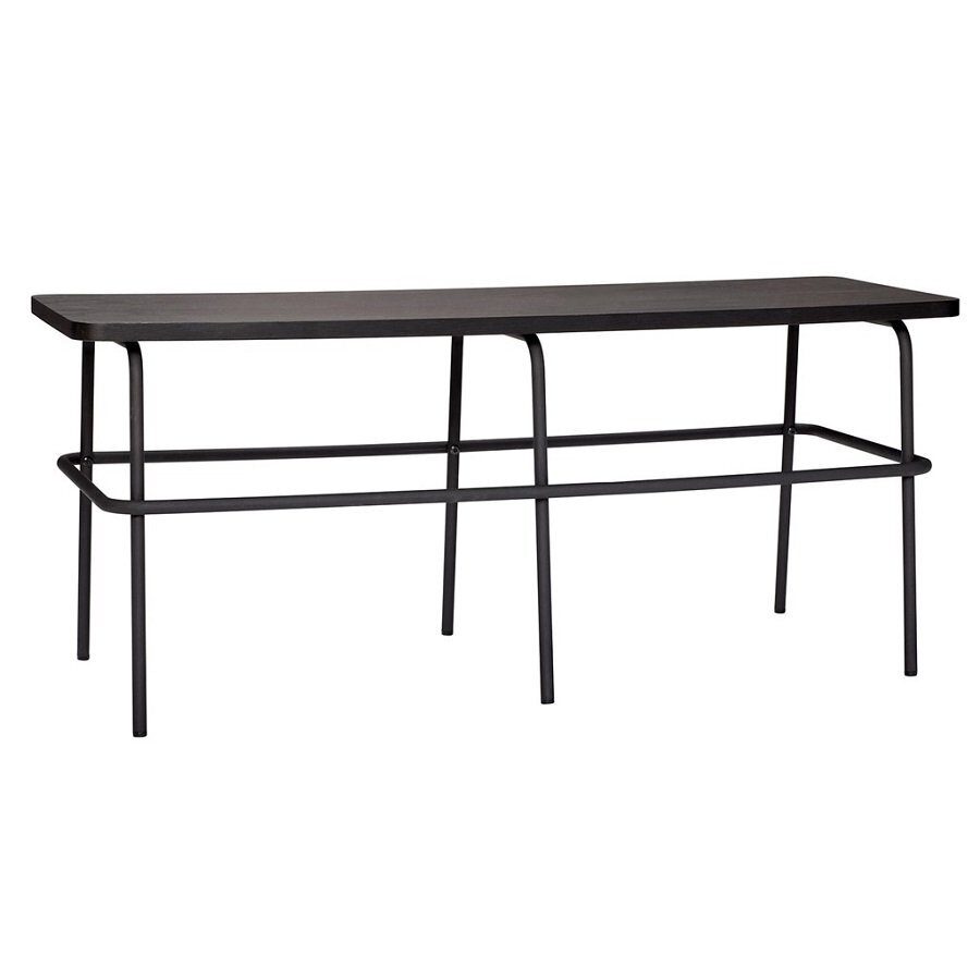 Huebsch Sitzbank, Holz/Metall, Schwarz