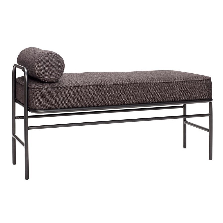 Huebsch Sitzbank, Metall/Stoff, Schwarz