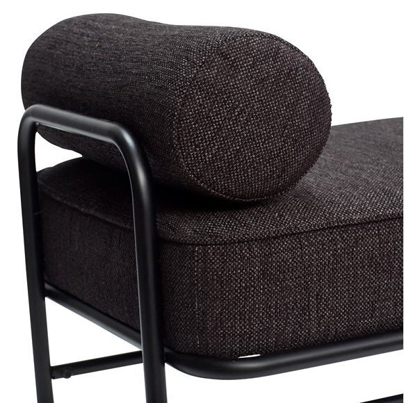 Huebsch Sitzbank, Metall/Stoff, Schwarz