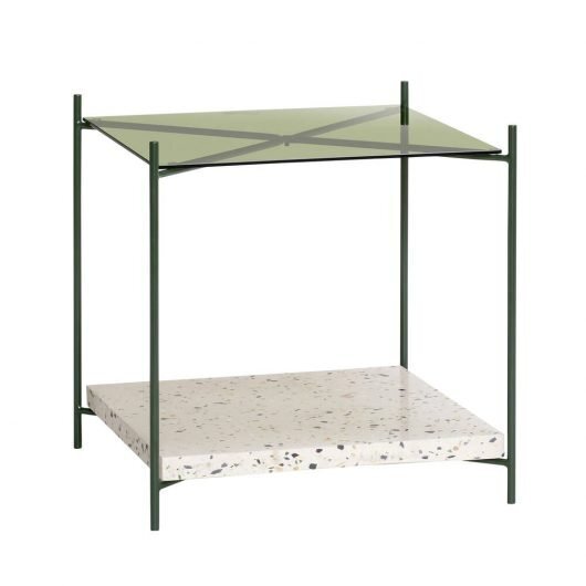 Huebsch Tisch Terrazzo/Glas/Metall natur/grün