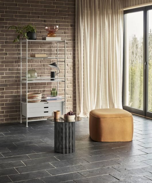Huebsch Tisch Glas/Metall schwarz/grau