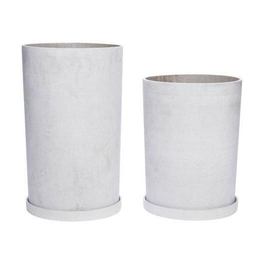 Huebsch Topf m Untersetzer 2er Set - Grau