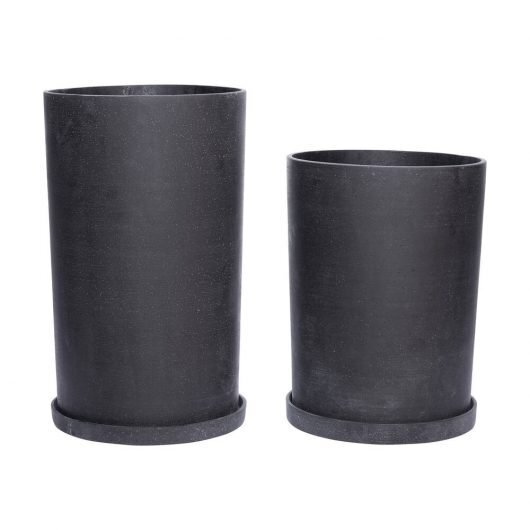 Huebsch Topf m Untersetzer 2er Set - Schwarz