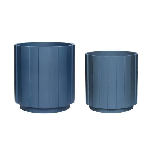 Huebsch Topf Gips petrol 2er Set