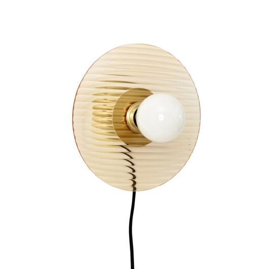 Huebsch Wandlampe mit Birne Glas/Metall bernstein/messing