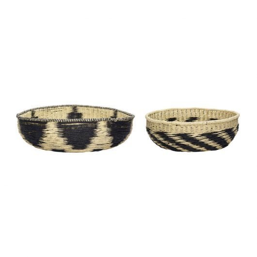 Huebsch Korb schwarz/natur 2er Set