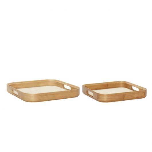 Huebsch Tablett Viereckig Holz 2er Set