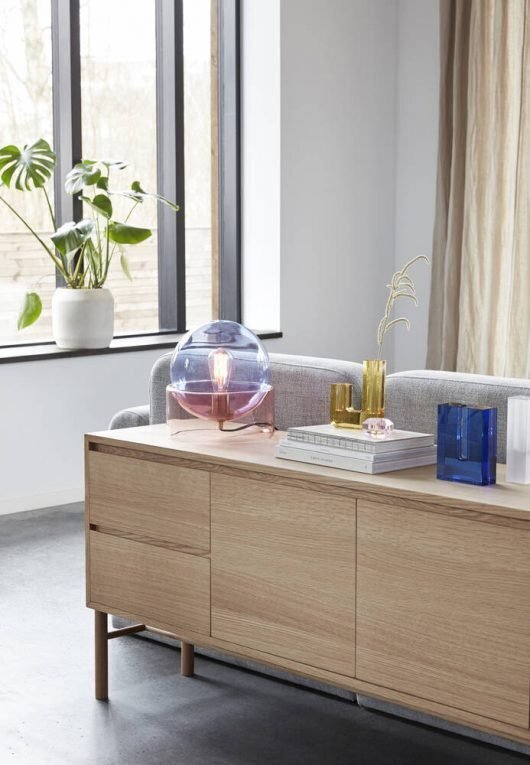 Huebsch Vase Glas bernstein
