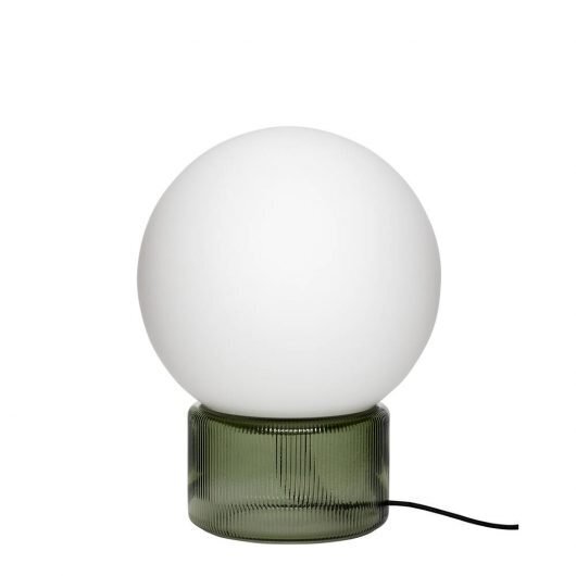 Huebsch Tischlampe Glas opal/grün