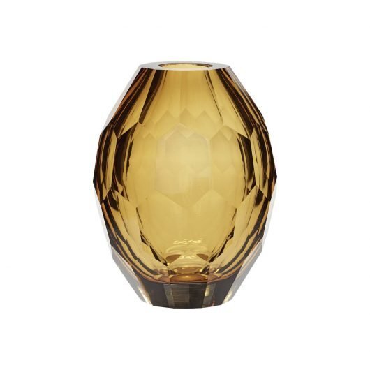 Huebsch Vase glas klar - Bernstein, Gelb 