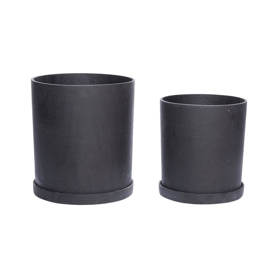 Huebsch Topf Schwarz 2Er Set