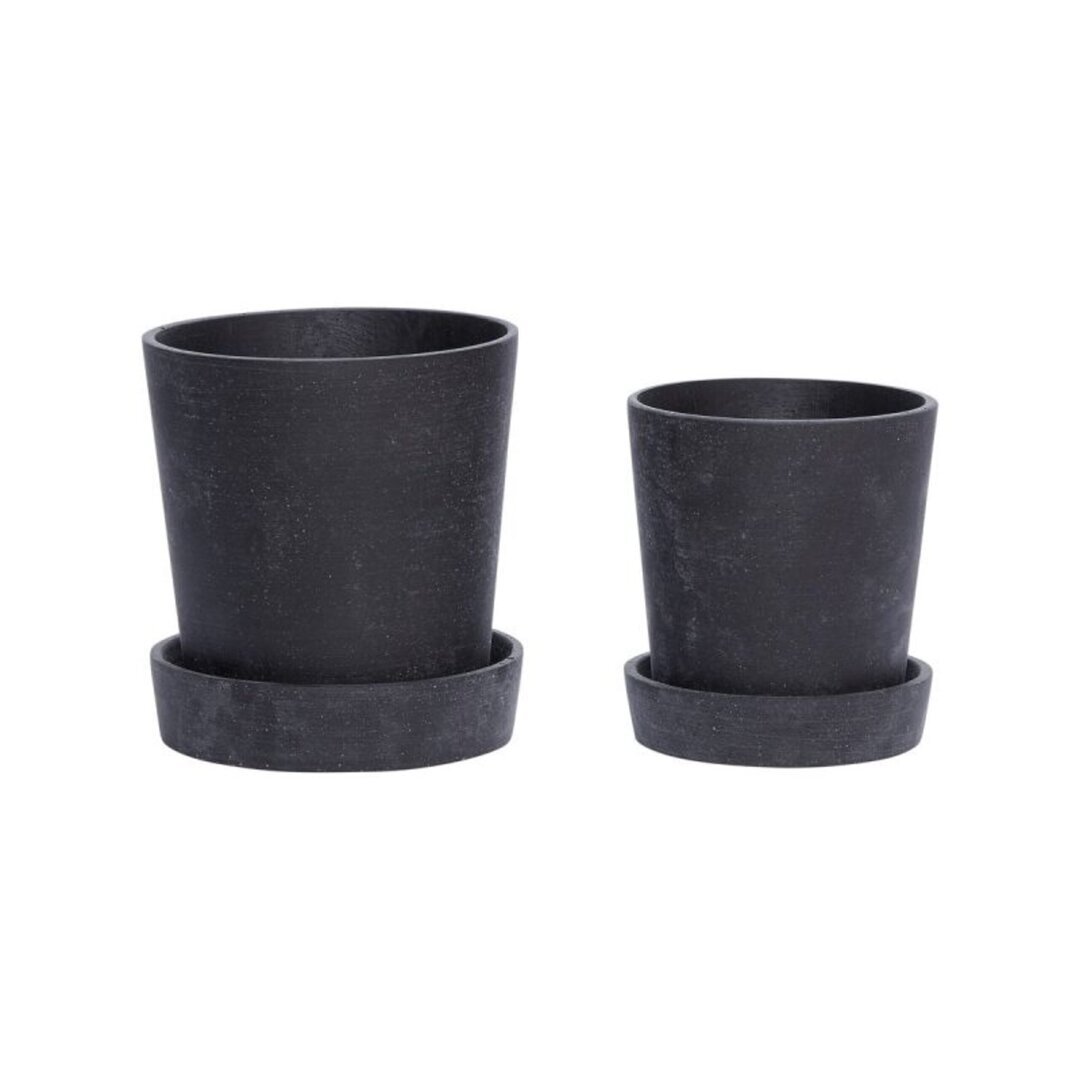 Hübsch Podium Töpfe Small Schwarz