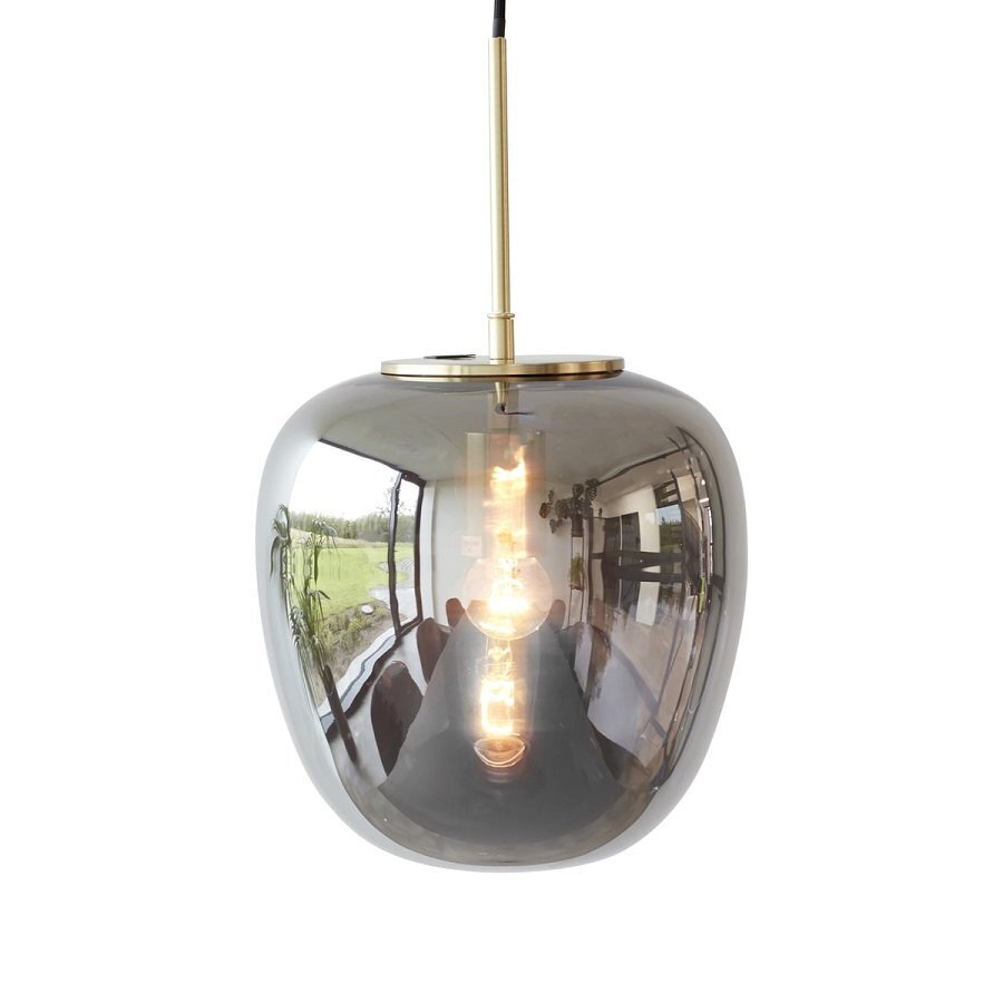 Hübsch Interior - Glas Pendelleuchte verspiegelt / Messing - Small
