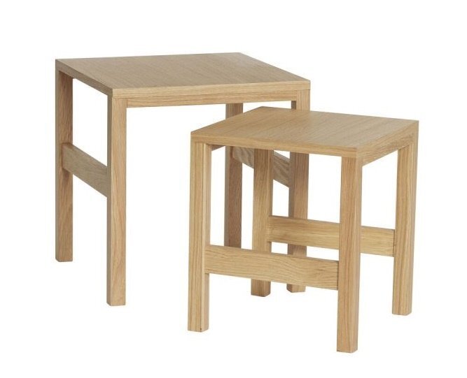 Huebsch Puzzle Tables Natural (Set of 2)