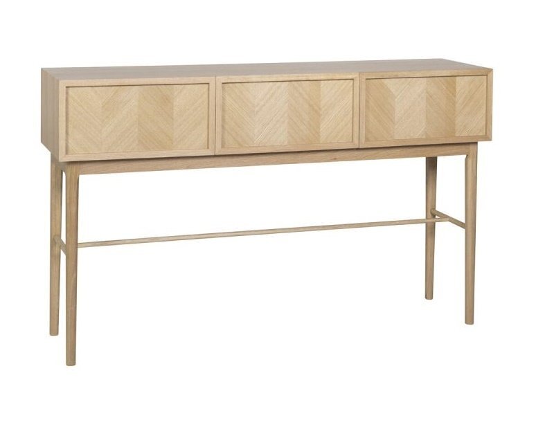 Huebsch Herringbone Console Table Drawers Natural