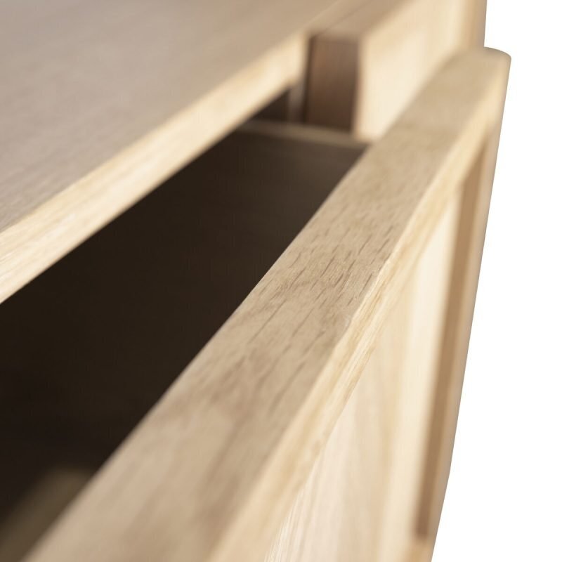 Huebsch Herringbone Console Table Drawers Natural