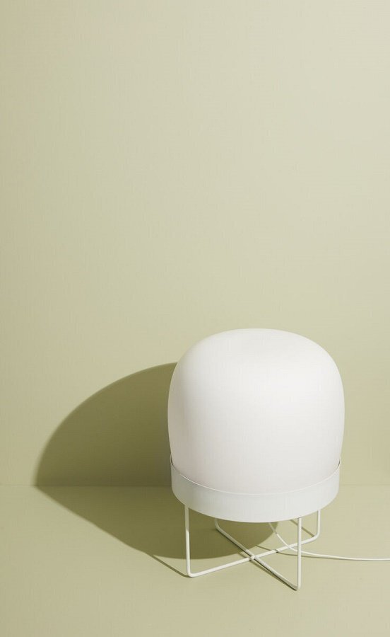 Huebsch Snowy Floor Lamp White