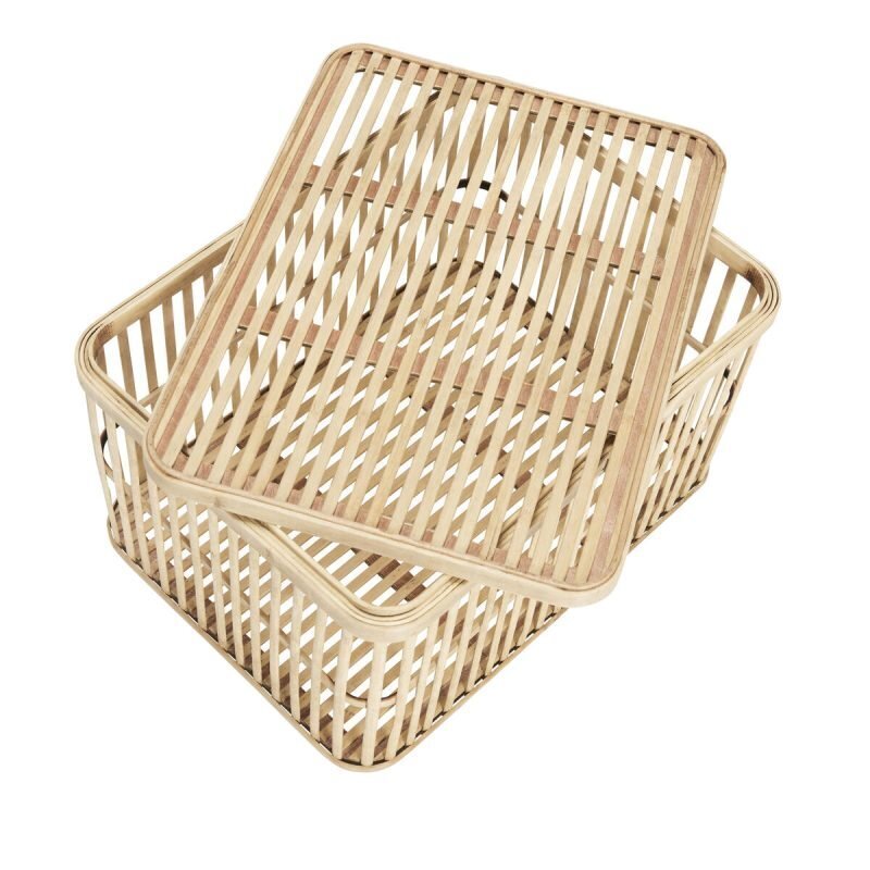 Huebsch Cheery Baskets Natural (set of 2)
