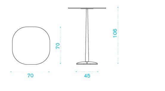Ethimo Enjoy High Table 70x70 h 106