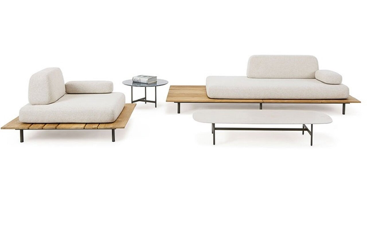 Ethimo Calipso Sitzelementkombi 120x120 mit Kissen: Soft Ivory Melange