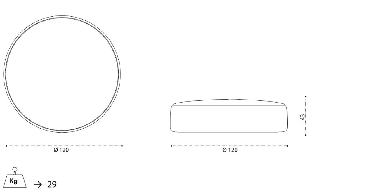 Ethimo Isola - Outdoor Pouf - Ø120 cm
