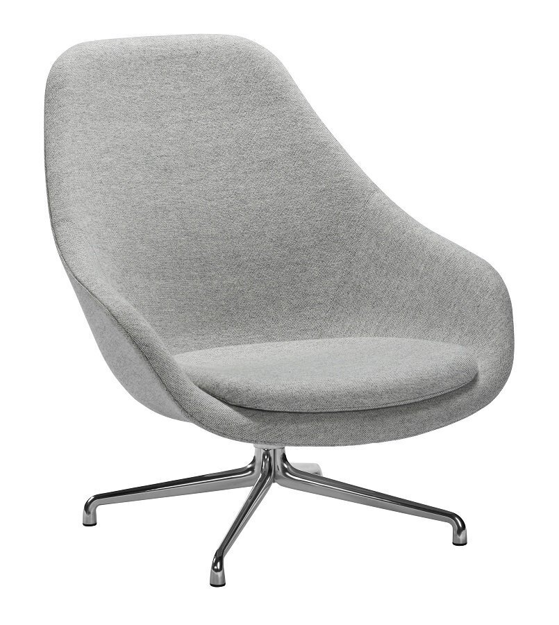 Hay AAL 91 Lounge Chair - Polished Aluminium - Hallingdal 130