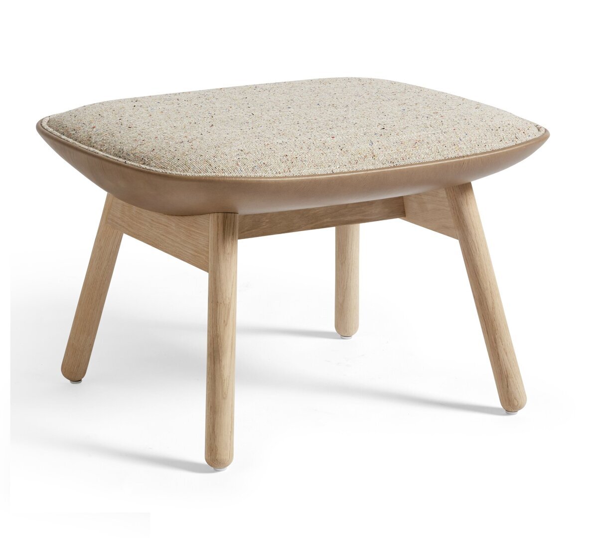 Hay Uchiwa Ottoman - Water-Based Lacquered Oak-Front-Bolgheri Lgg60-Back-Sense Nougat