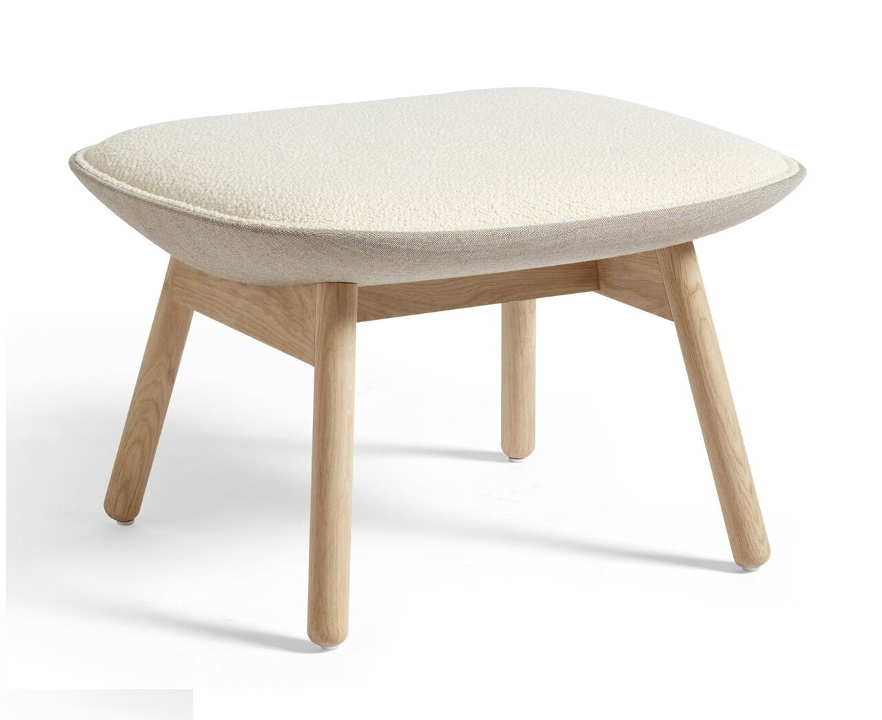 Hay Uchiwa Ottoman - Water-Based Lacquered Oak-Front-Flamiber Cream As-Back-Canvas 244
