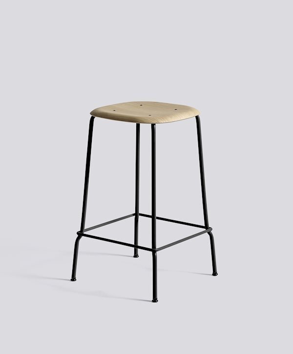 Hay Soft Edge 80 Low Stool - Black Powder Coated Steel - Matt