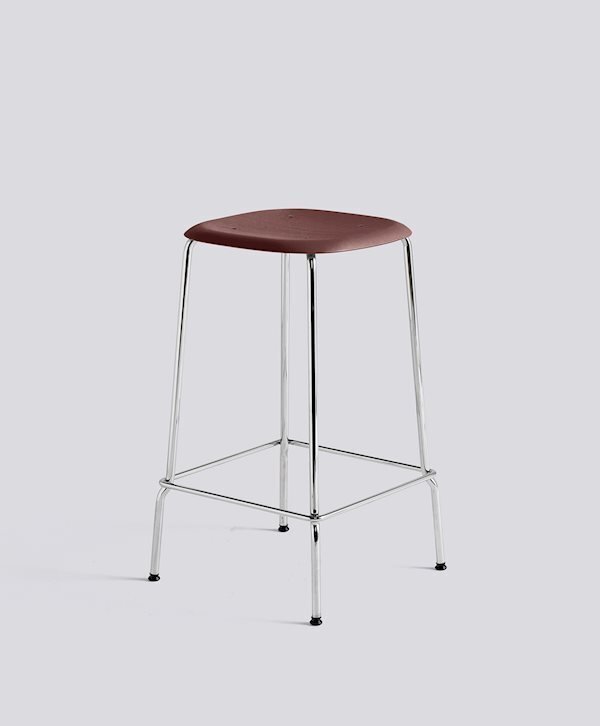 Hay Soft Edge 80 Low Stool - Chromed Steel - Fall Red